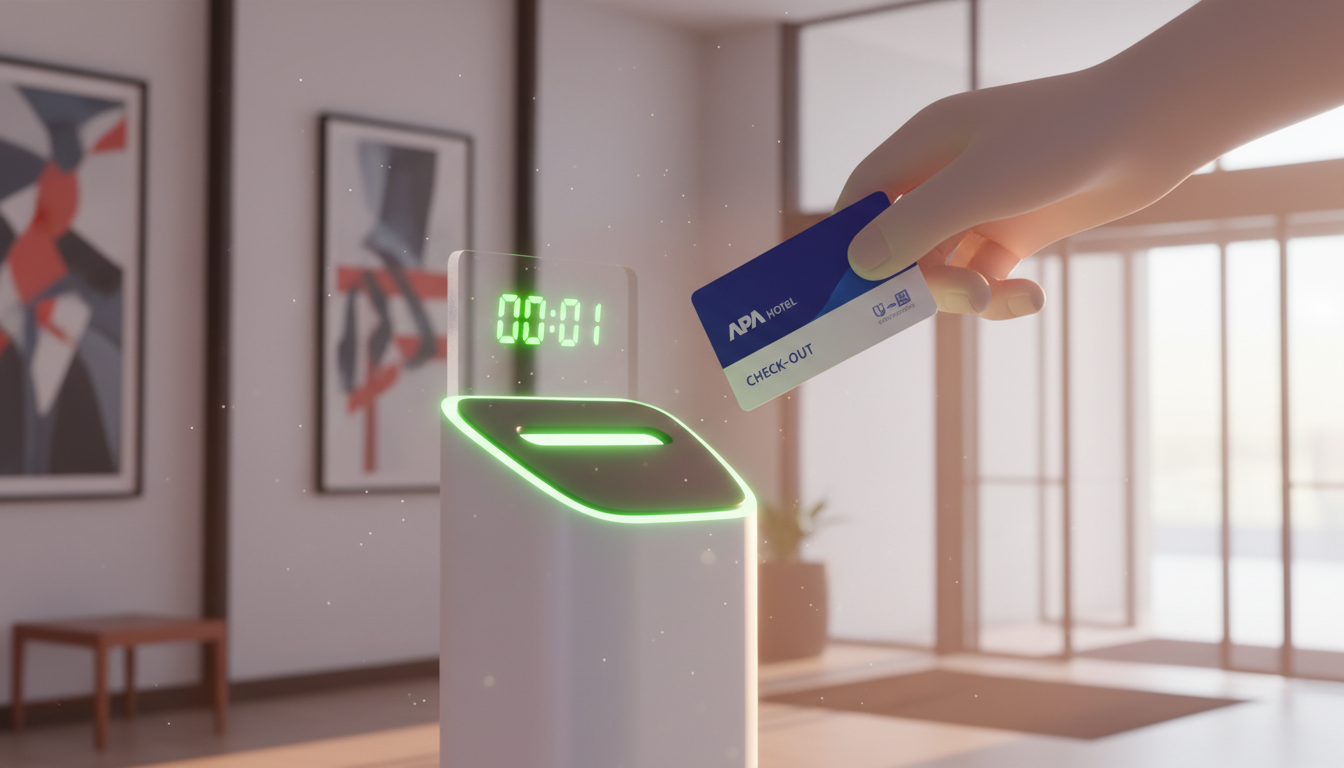 アパホテルのチェックアウトは最短1秒で完了します！