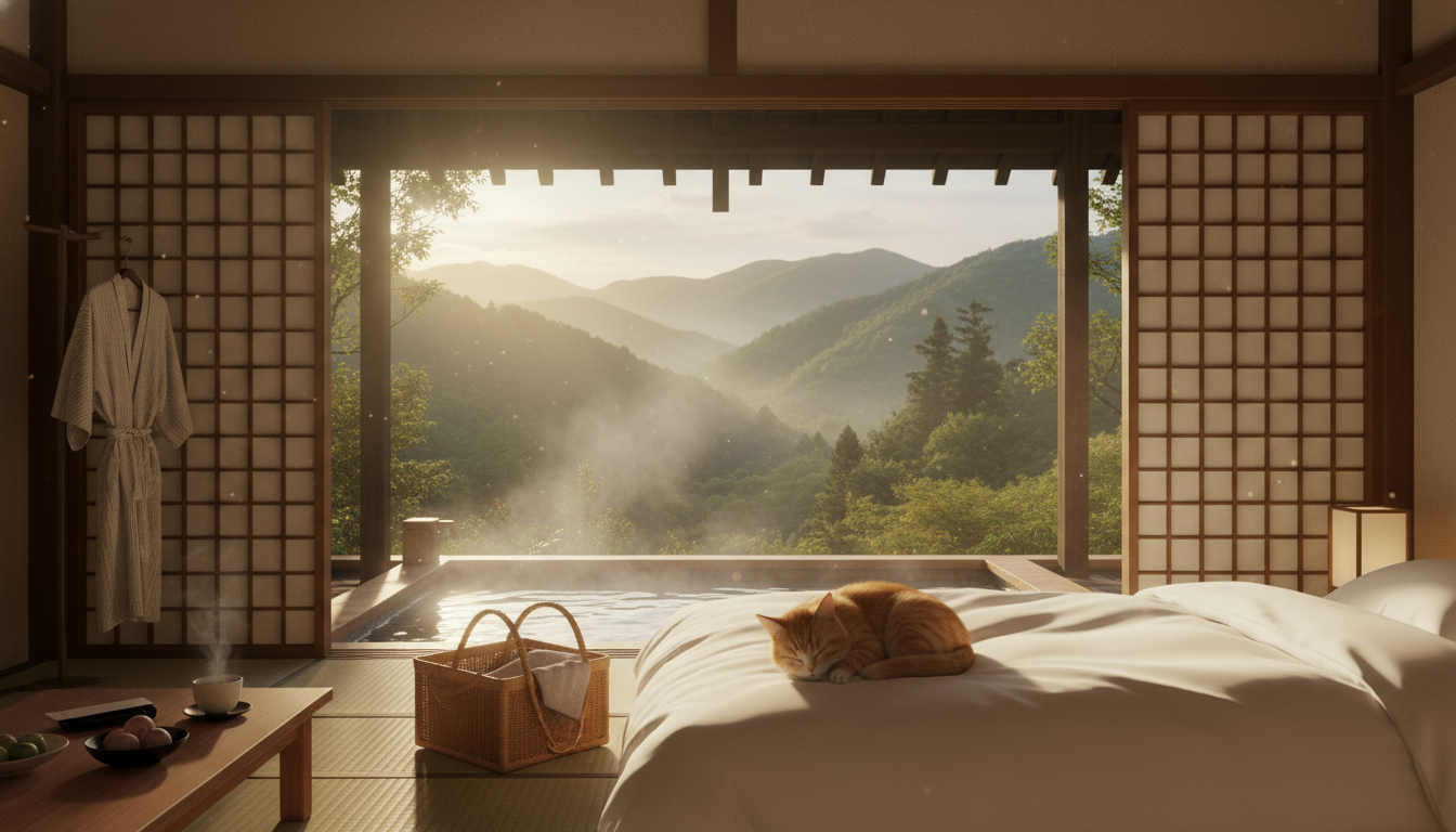 九州で猫と泊まれる宿は温泉旅館やリゾートホテルが中心です