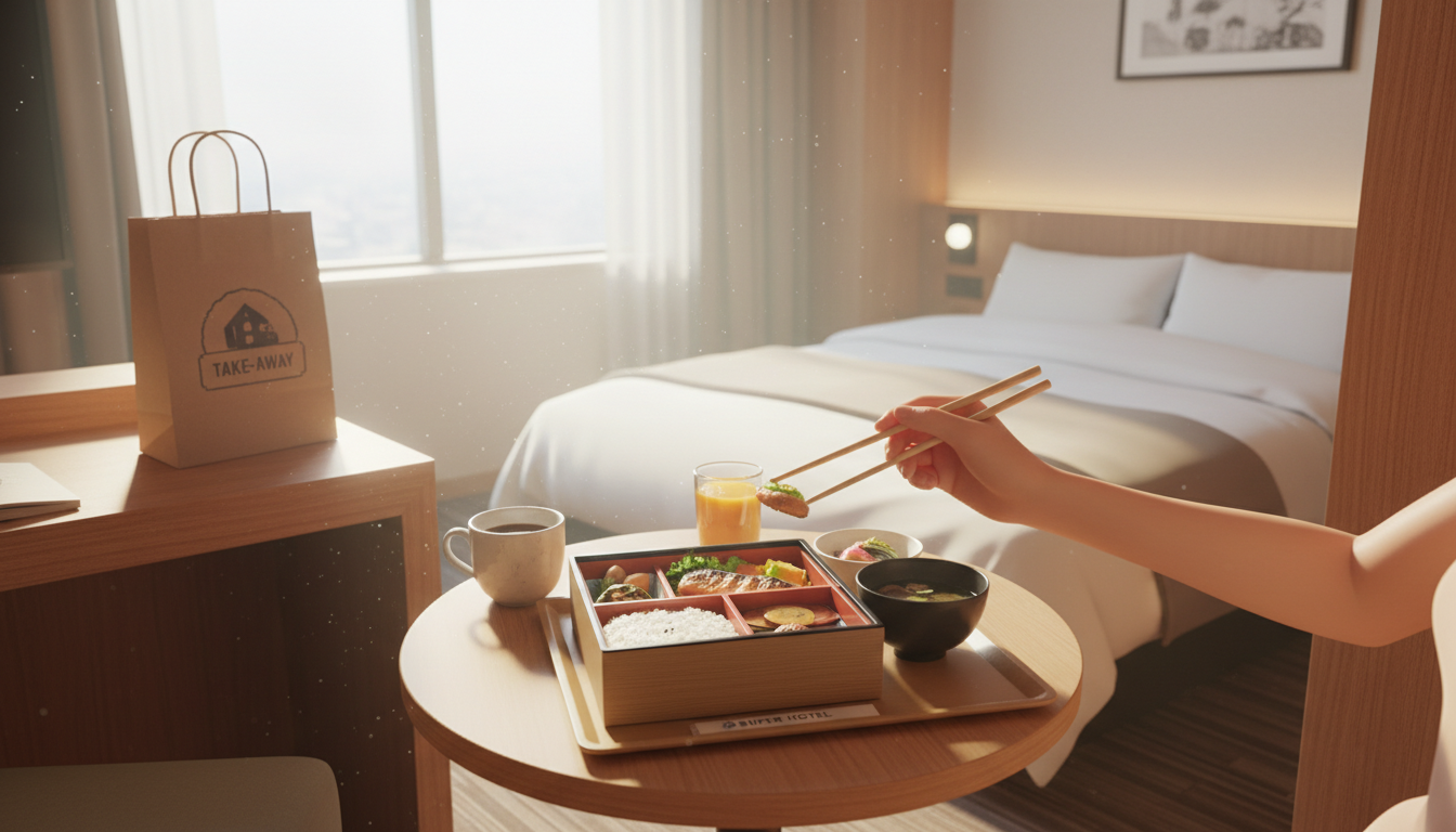 スーパーホテルの朝食は原則として会場での飲食が基本です